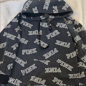 Pink Logo Gray Hoodie size L